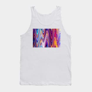 Waves of Pink, Blue, and Gold Tank Top